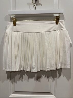 bp White Pleated Active Mini Skirt with Built in Panty Liner